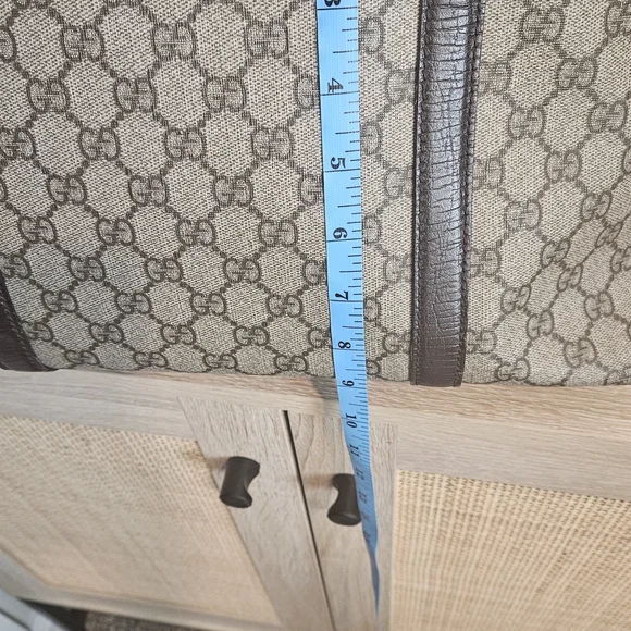 Gucci Beige/Brown Canvas Tote 15x9in - Picture 3 of 16